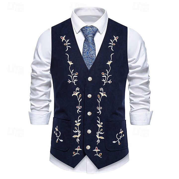 Otis | Embroidered Single-Breasted Waistcoat