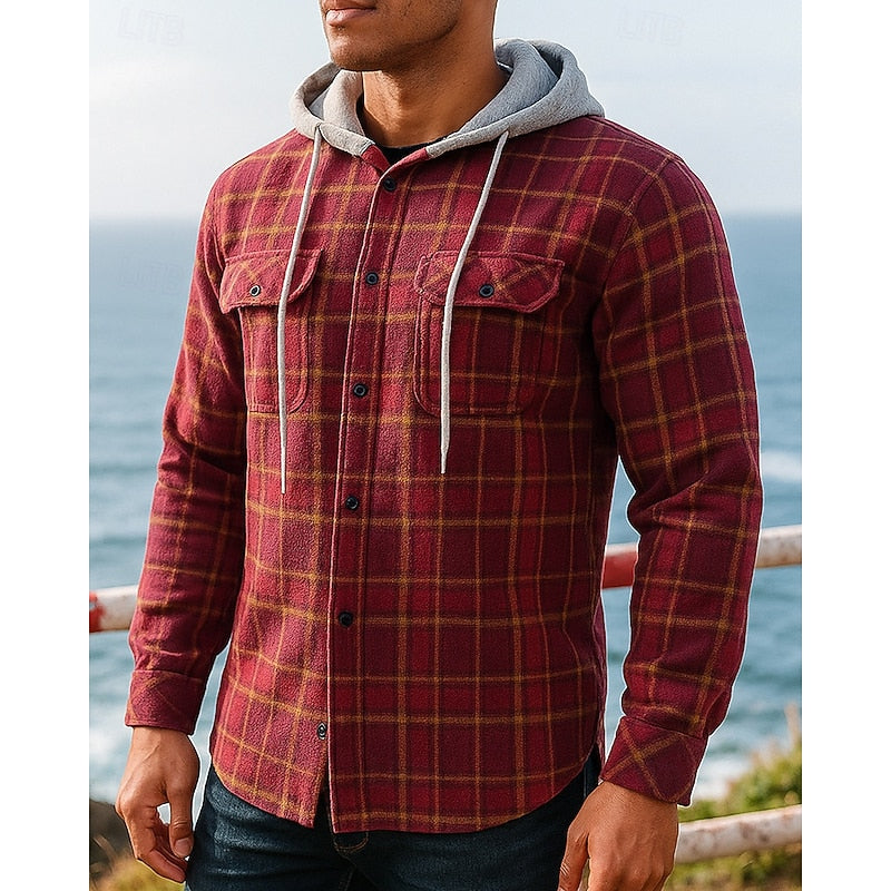 Emory | Rugged Hooded Plaid Shirt Jacket