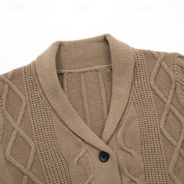Alaric | Cable-Knit Shawl Collar Cardigan