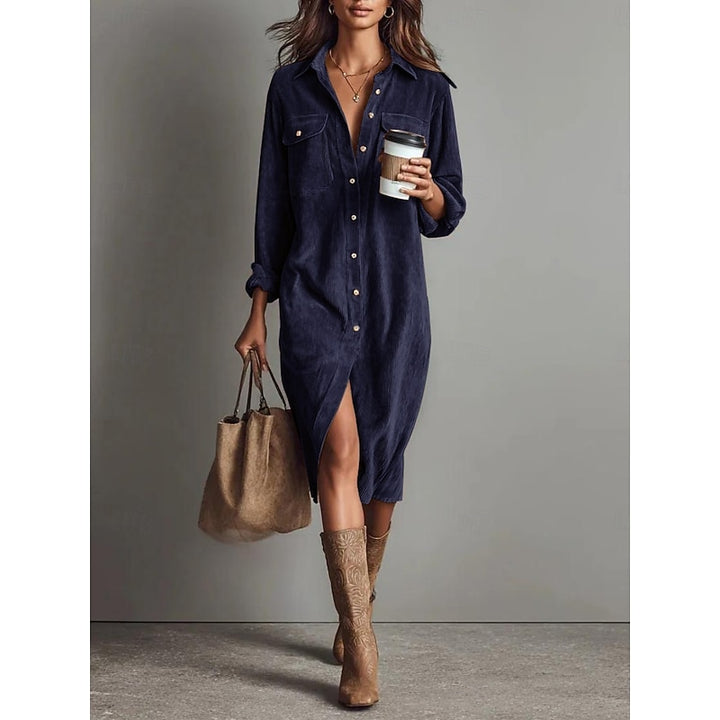 Cassandra | Relaxed Button-Front Shirt Dress