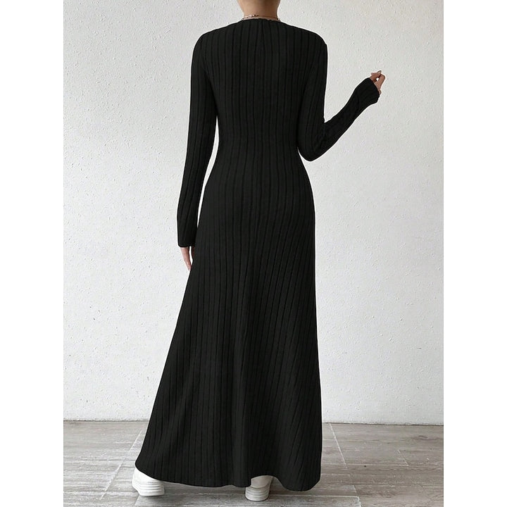 Willa | Ribbed Long-Sleeve Maxi Dress