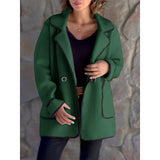 Delaine | Contrast-Trim Loose Coat