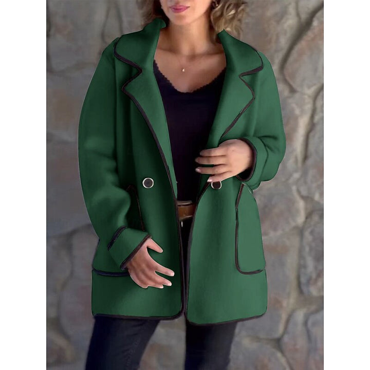 Delaine | Contrast-Trim Loose Coat