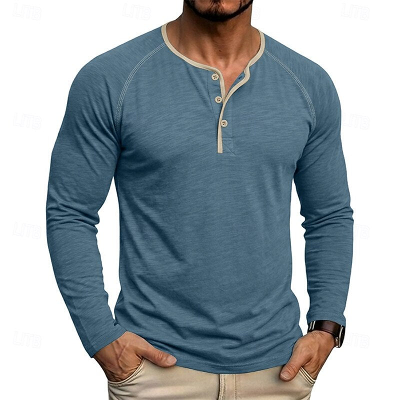 Owen | Classic Button Henley Shirt