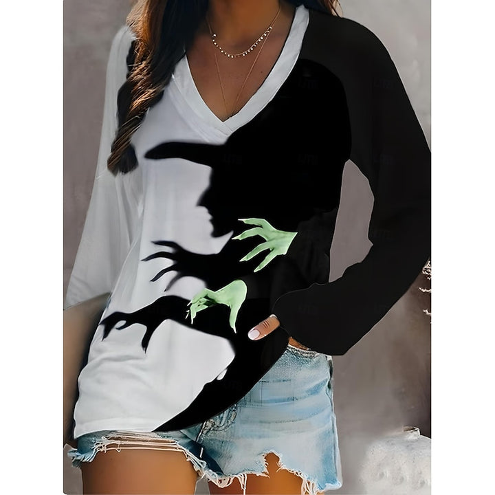 Odessa | Halloween Graphic V-Neck Top
