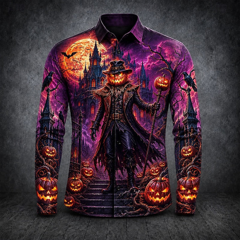Thatcher | Halloween Gothic Print Long-Sleeve Shirt
