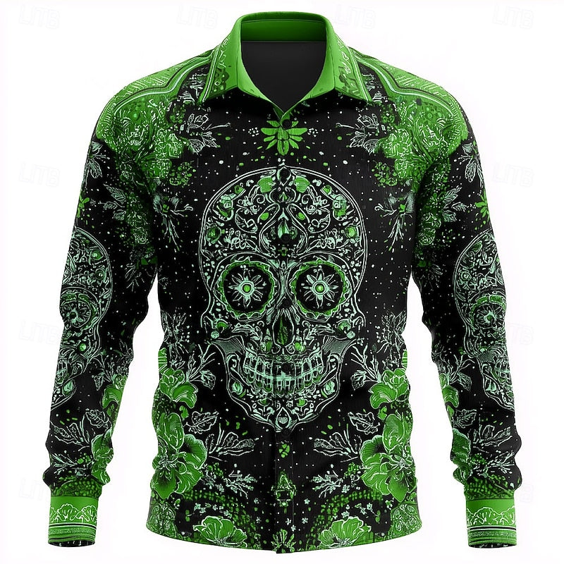 Dario | Halloween Skull Button-Up Shirt