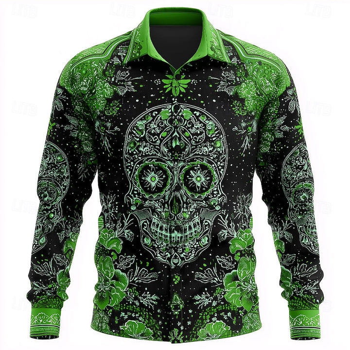 Dario | Halloween Skull Button-Up Shirt