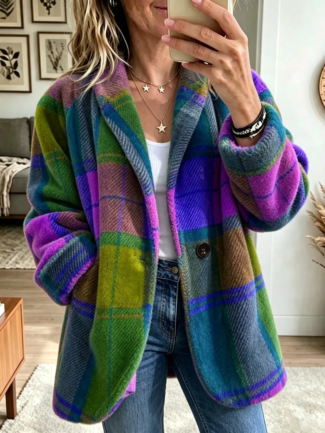 Penelope | Cozy Plaid Jacket