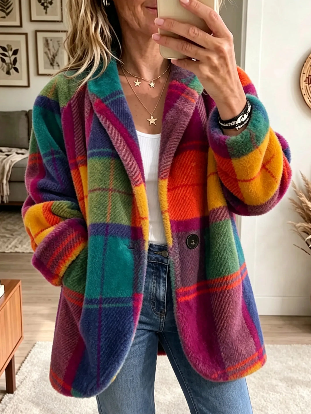 Penelope | Cozy Plaid Jacket