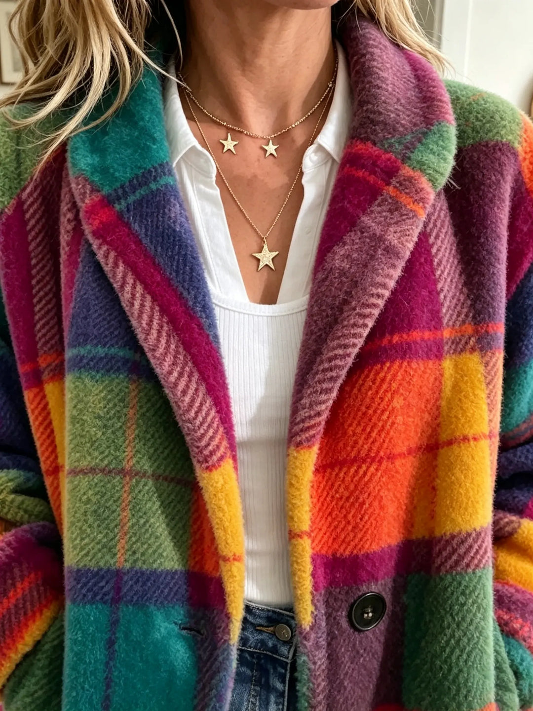 Penelope | Cozy Plaid Jacket