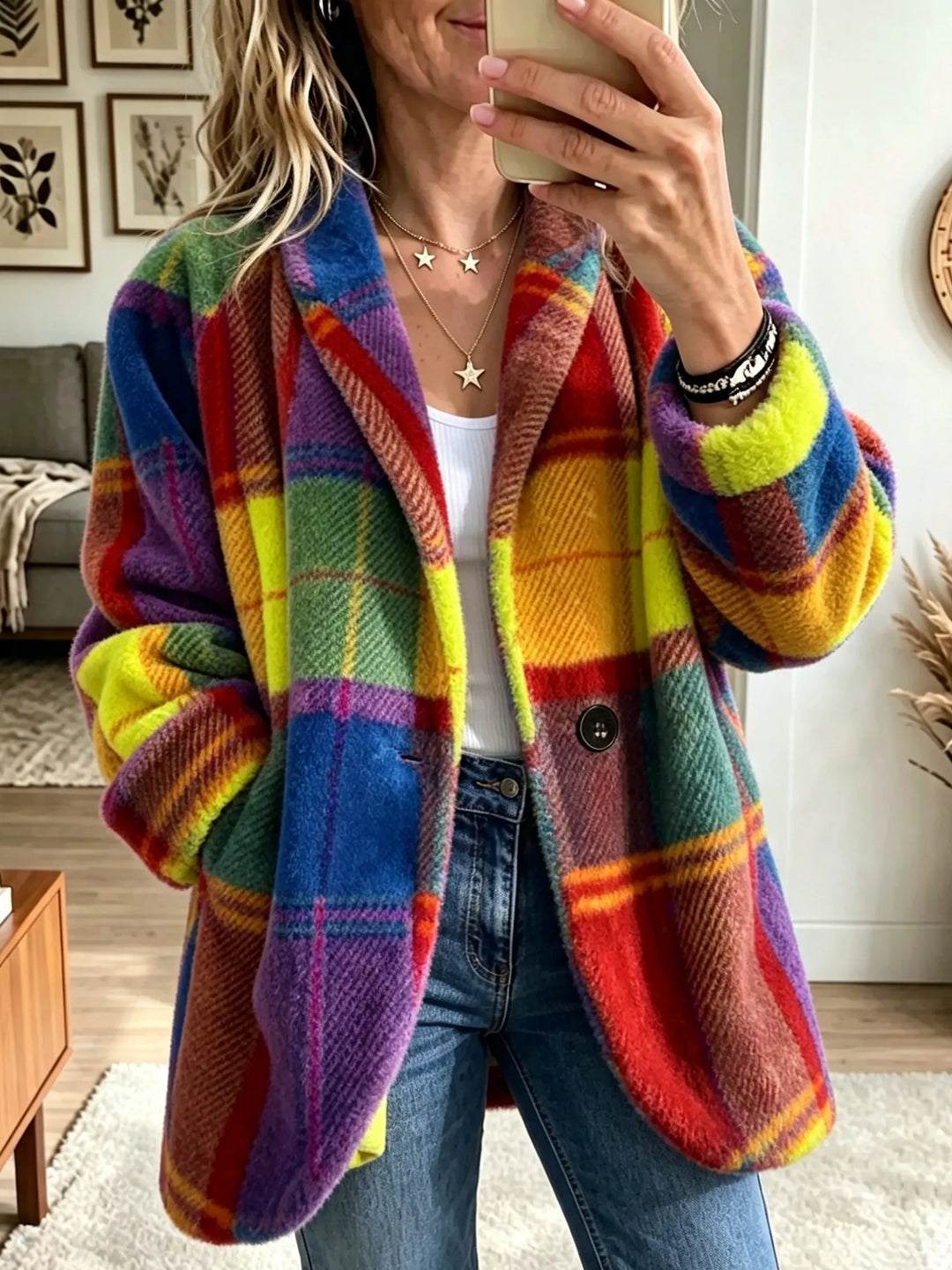 Penelope | Cozy Plaid Jacket