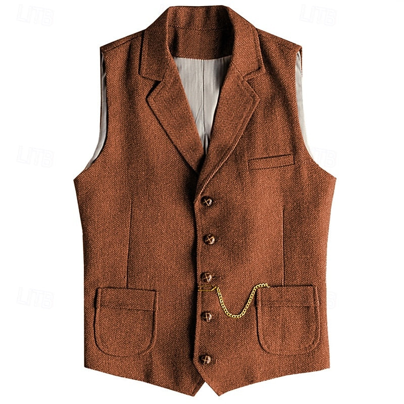 Desmond | Herringbone Tailored Waistcoat