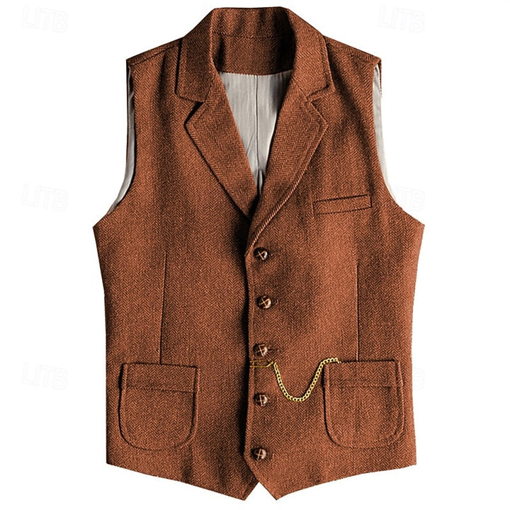 Desmond | Herringbone Tailored Waistcoat