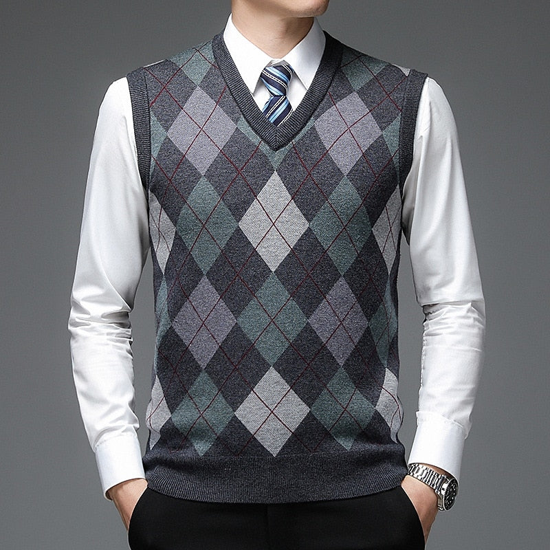 Bernard | Argyle V-Neck Sweater Vest