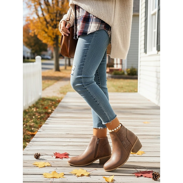 Hollis | Cutout Low-Heel Ankle Boots