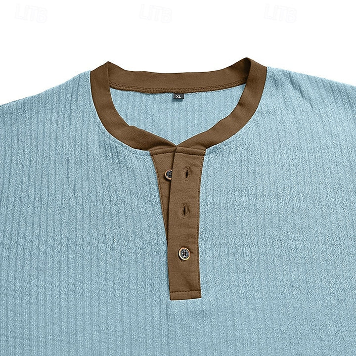 Jared | Ribbed Henley Shirt