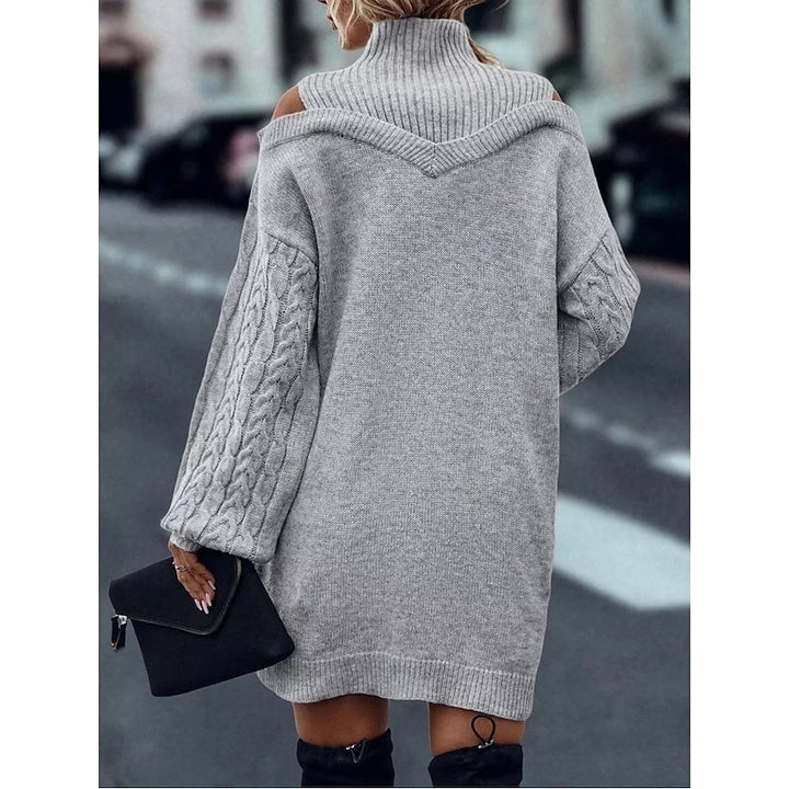 Winifred | Cold-Shoulder Turtleneck Sweater Dress