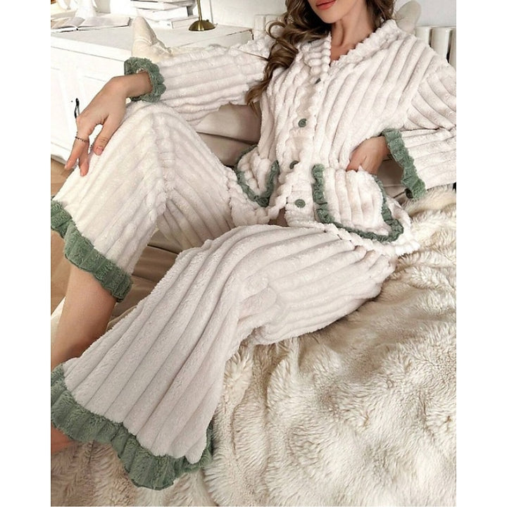 Winifred | Cozy Ruffle-Trim Two-Piece Set