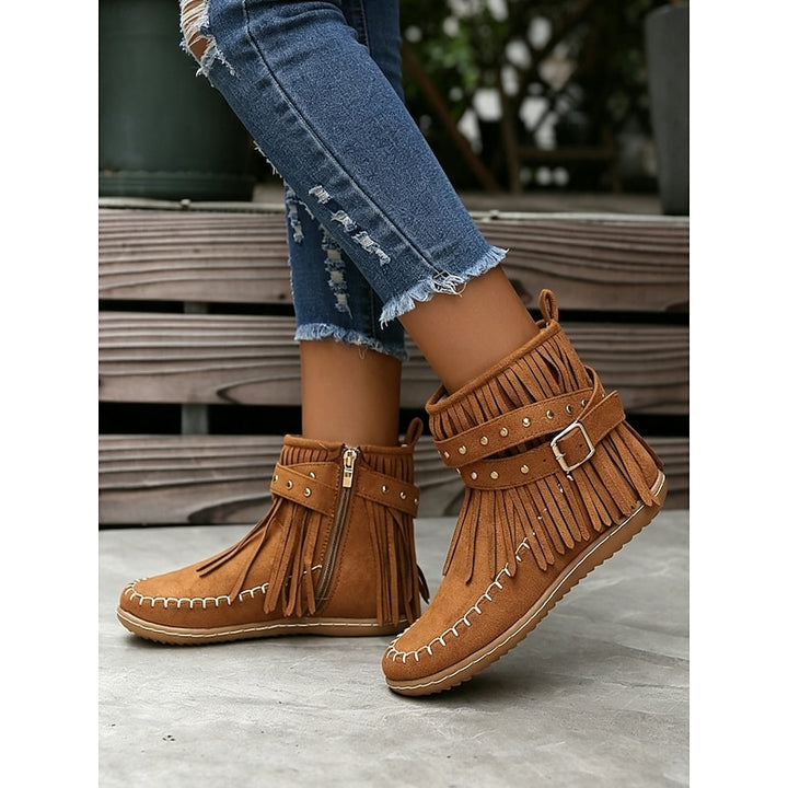 Susannah | Fringe Moccasin Ankle Boots