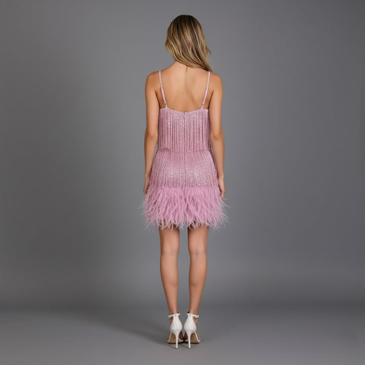 Anastasia | Fringe & Feather Party Dress