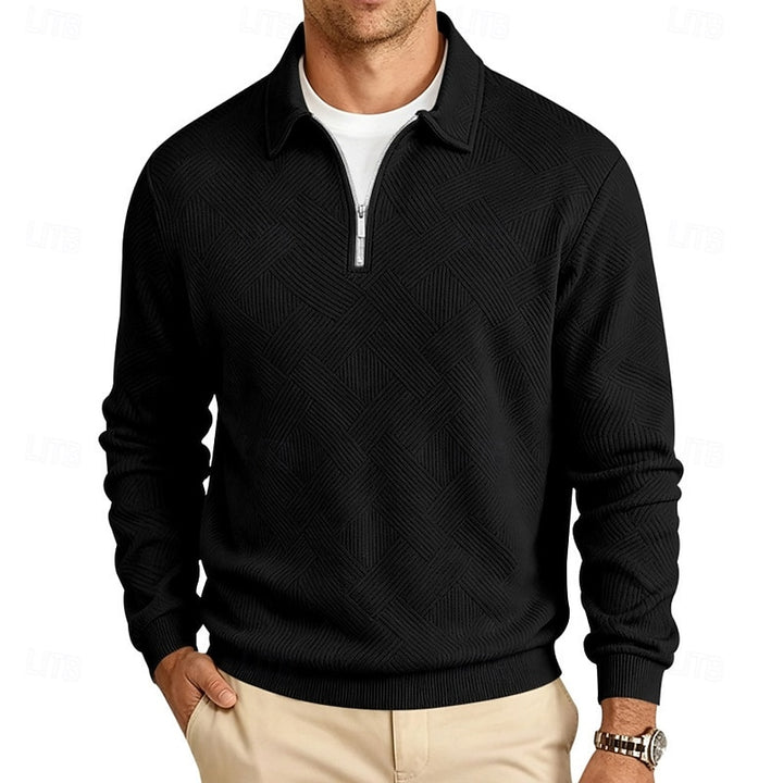 Reginald | Textured Quarter-Zip Pullover