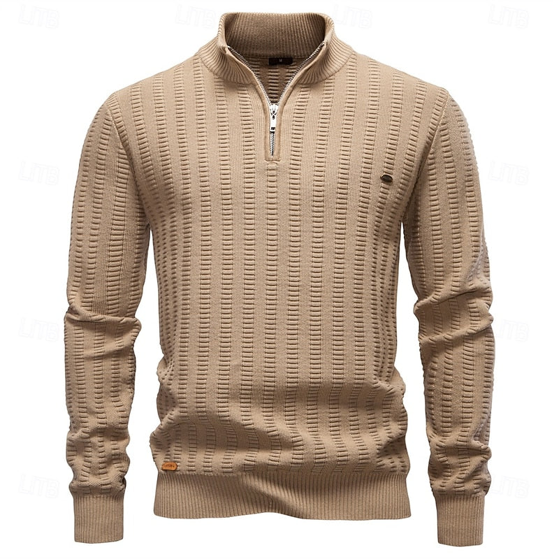 Sheldon | Textured Half-Zip Sweater