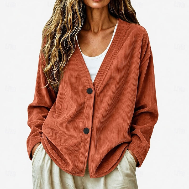Selene | Relaxed V-Neck Button Cardigan