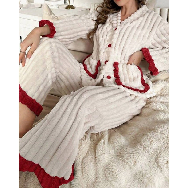 Winifred | Cozy Ruffle-Trim Two-Piece Set