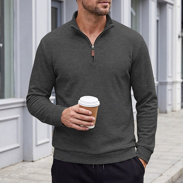 Quentin | Textured Quarter-Zip Pullover