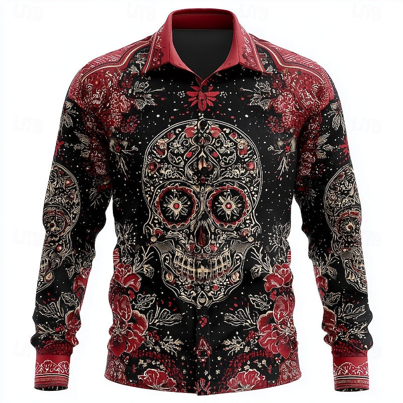 Dario | Halloween Skull Button-Up Shirt