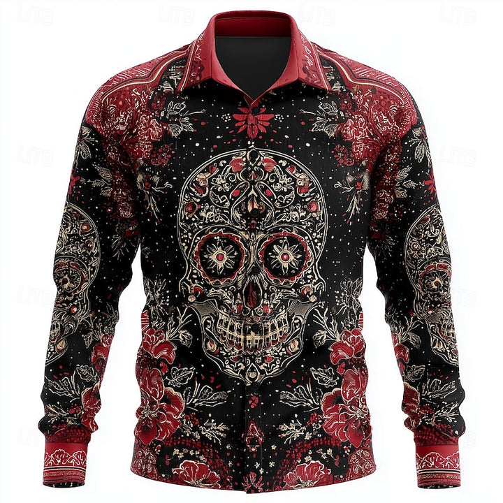 Dario | Halloween Skull Button-Up Shirt
