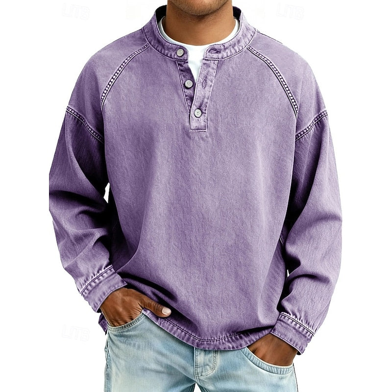 Colby | Vintage Washed Henley Shirt