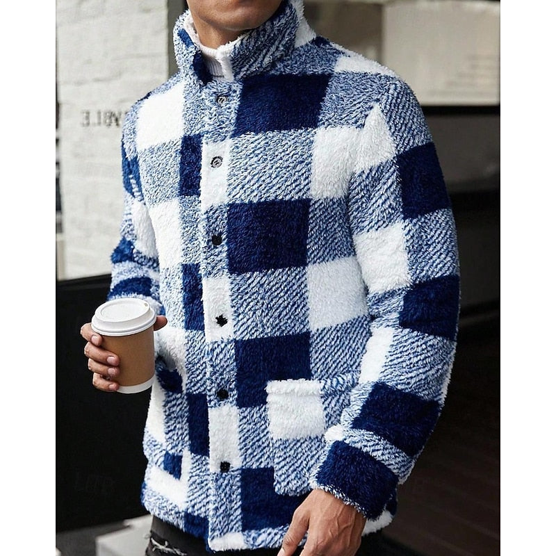 Merritt | Checked Standing-Collar Jacket