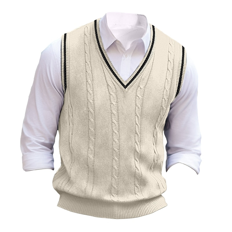 Oscar | Cable-Knit V-Neck Sweater Vest