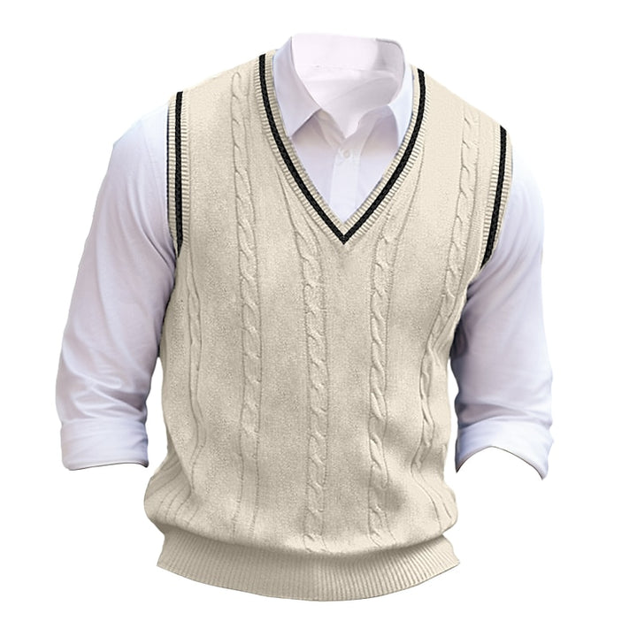 Oscar | Cable-Knit V-Neck Sweater Vest