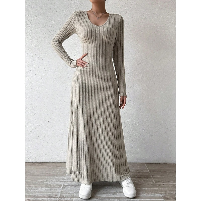 Willa | Ribbed Long-Sleeve Maxi Dress