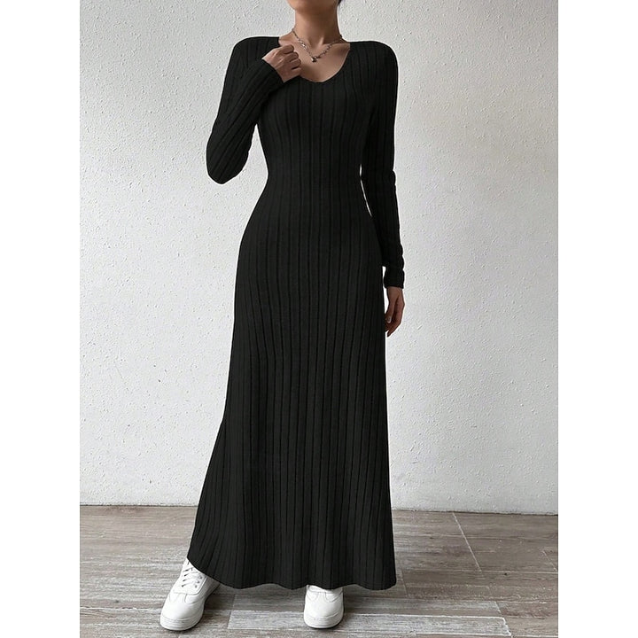 Willa | Ribbed Long-Sleeve Maxi Dress
