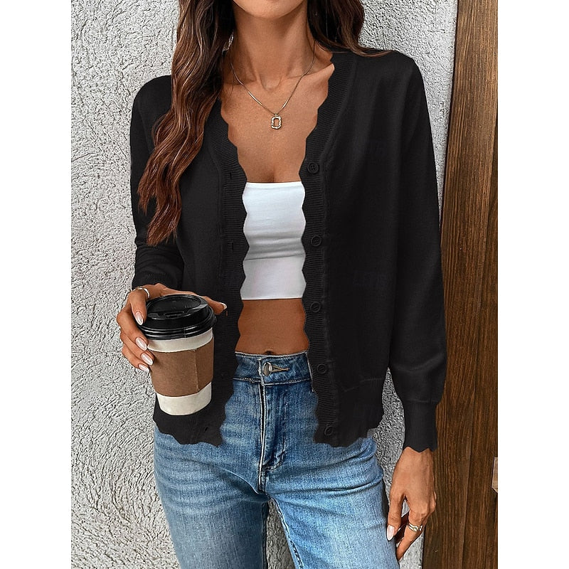 Camilla | Scalloped Button-Front Cardigan