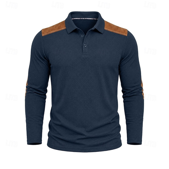 Bennett | Textured Colour Block Polo Shirt