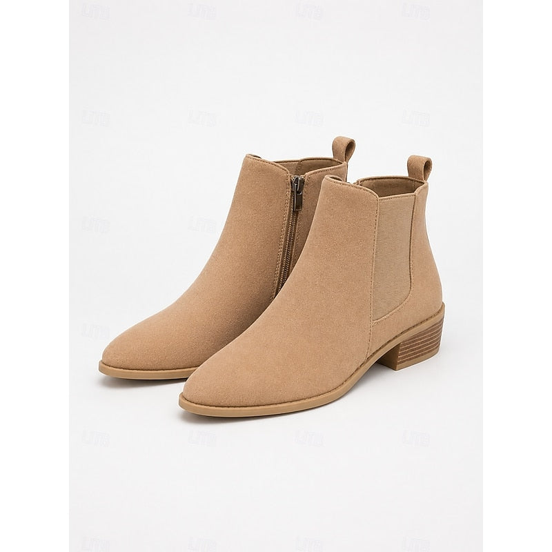 Vivienne | Pointed-Toe Block Heel Ankle Boots