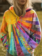 Lila | Radiant Patchwork Bohemian Hoodie