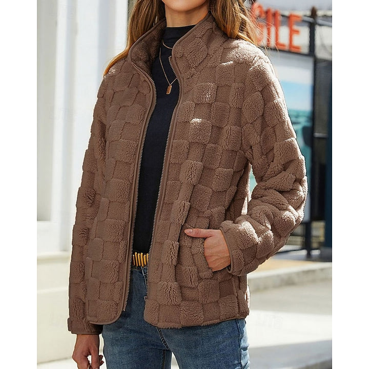 Annika | Textured Stand-Collar Zip Coat