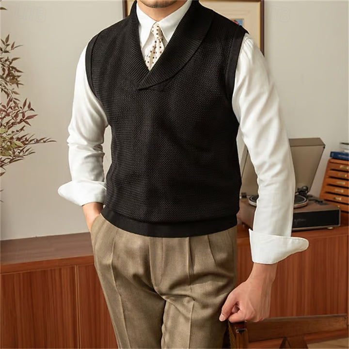 Alden | Shawl-Collar Knit Sweater Vest