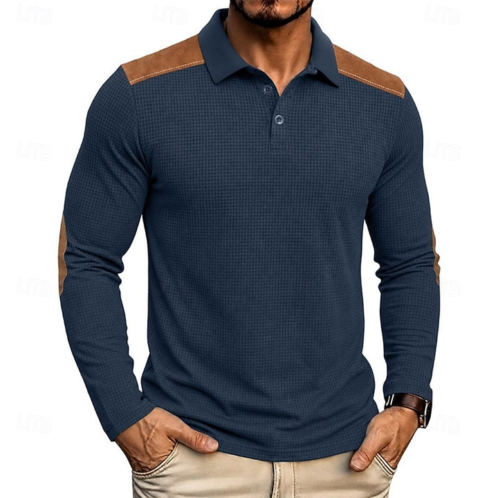 Bennett | Textured Colour Block Polo Shirt