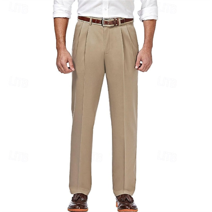 Preston | Pleated Straight-Leg Dress Trousers