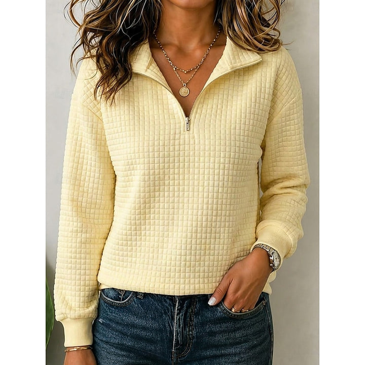 Annette | Textured Quarter-Zip Pullover