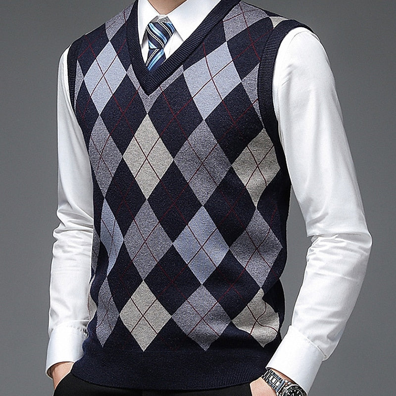 Bernard | Argyle V-Neck Sweater Vest