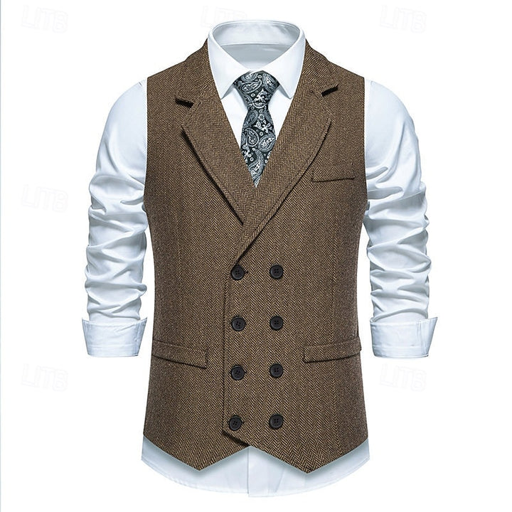 Bennett | Double-Breasted Herringbone Waistcoat