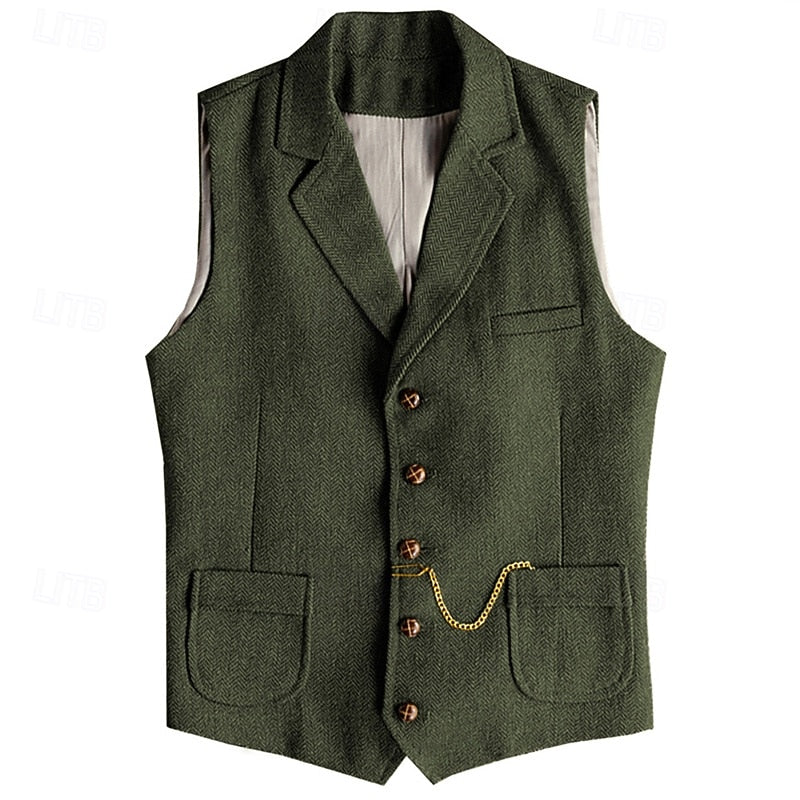 Desmond | Herringbone Tailored Waistcoat